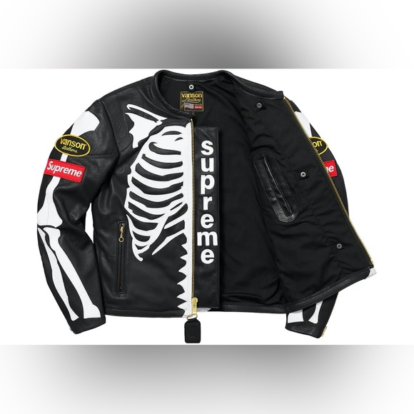 Supreme Vanson Leather Bones Jacket M - Picture 2 of 5